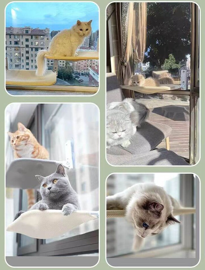 Wall-Mounted Hammock for Pets - SkyNap-Beige 11.81-17.72 inches-Nora Luxe