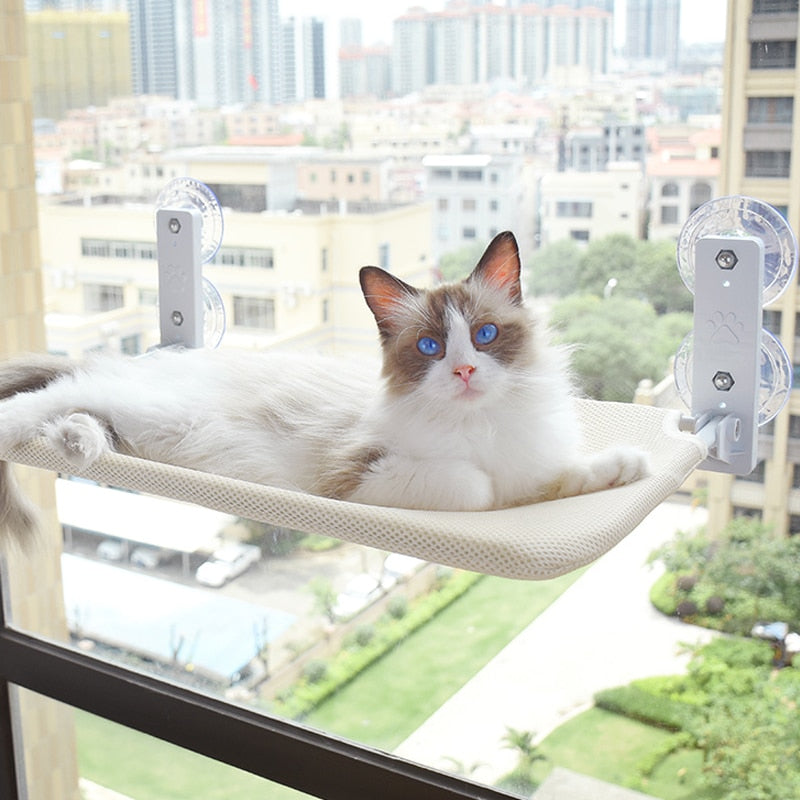 Wall-Mounted Hammock for Pets - SkyNap-Beige 11.81-17.72 inches-Nora Luxe