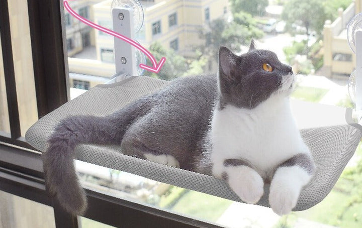 Wall-Mounted Hammock for Pets - SkyNap-Gray 11.81-17.72 inches-Nora Luxe