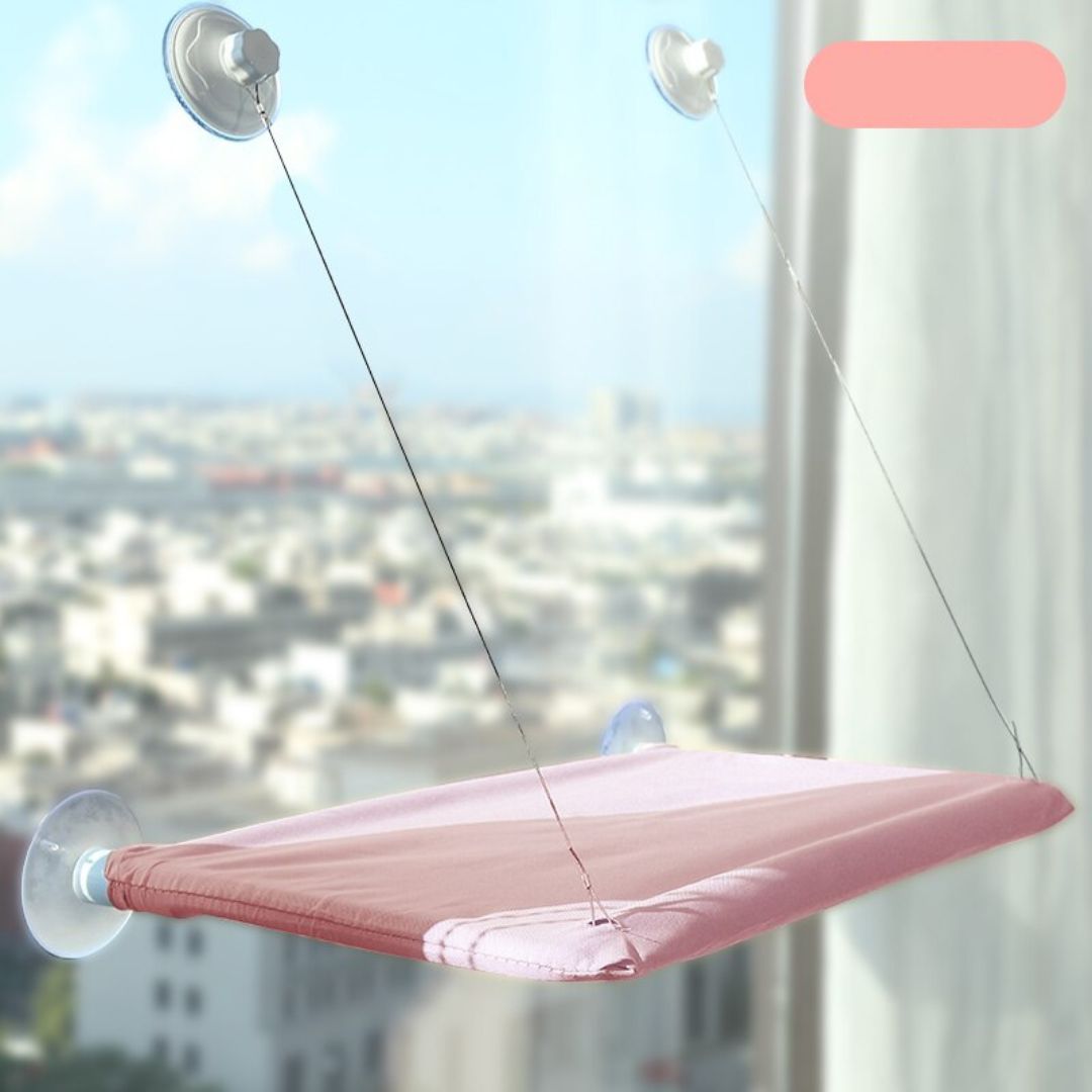 Wall-Mounted Hammock for Pets - SkyNap-Pink 13.78-21.65 inches-Nora Luxe