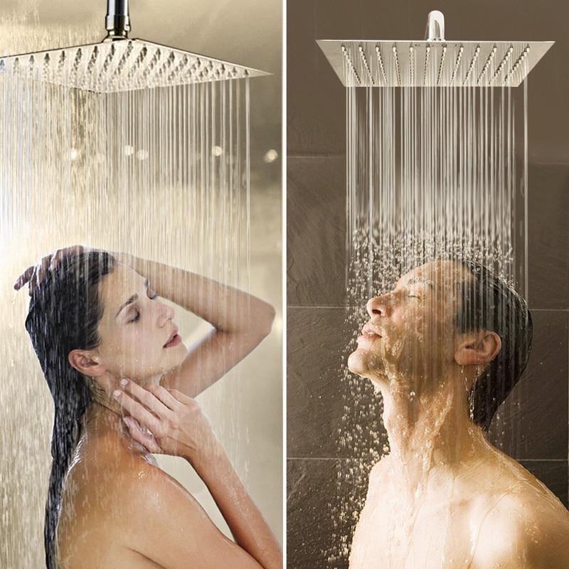 Wall-mounted Rain Shower - RainFlow Ultra-S-Square-Nora Luxe