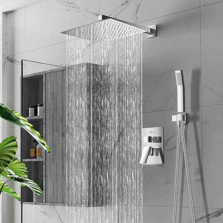 Wall-mounted Rain Shower - RainFlow Ultra-S-Square-Nora Luxe