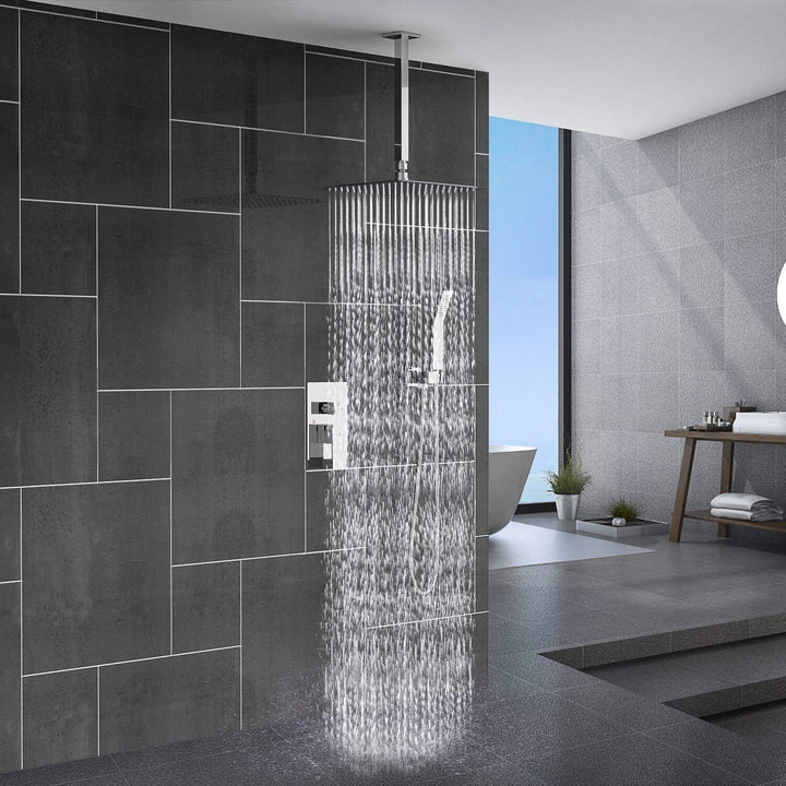Wall-mounted Rain Shower - RainFlow Ultra-S-Square-Nora Luxe