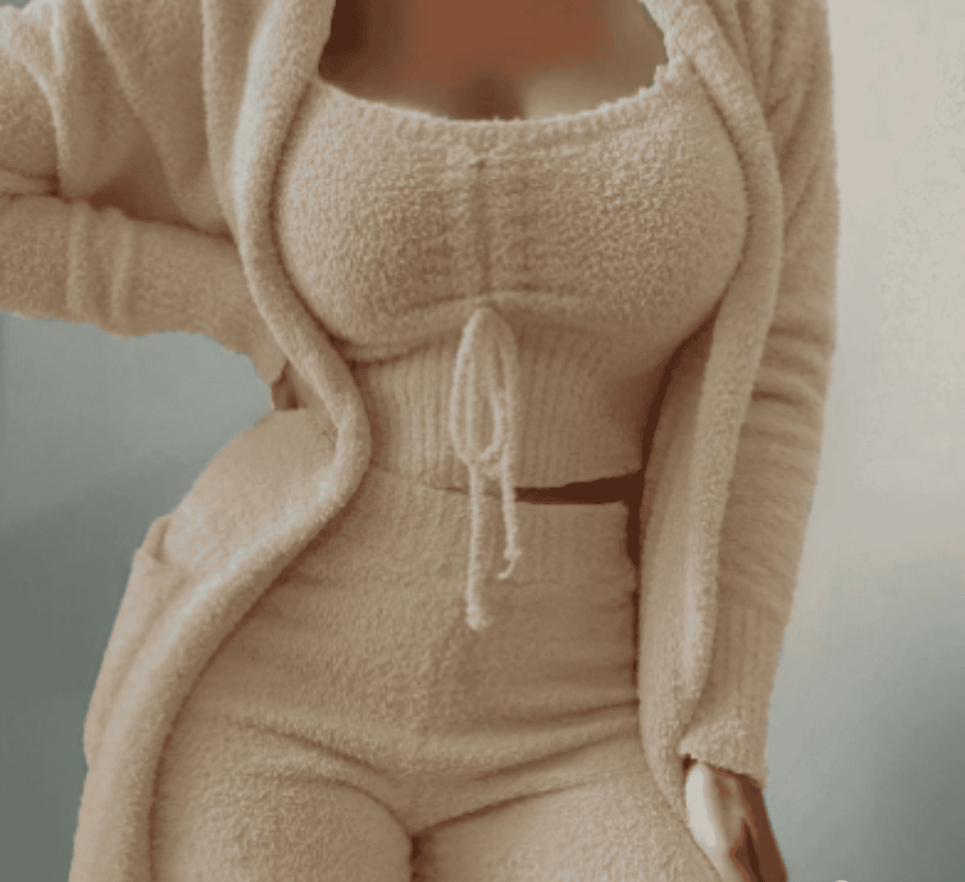 Warm 3-Piece Ladies Clothing Set - Ariana-Beige-S-Nora Luxe