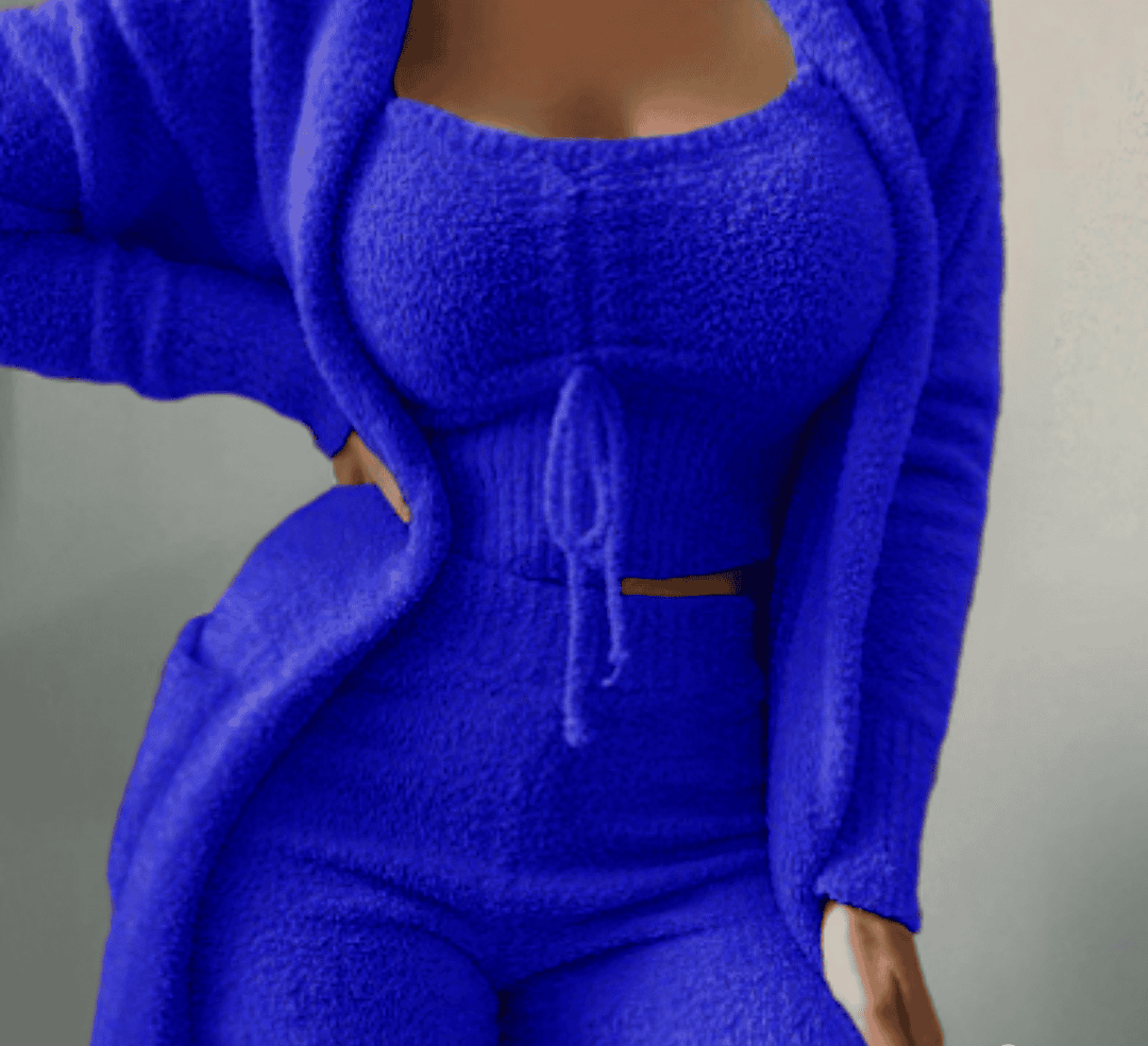 Warm 3-Piece Ladies Clothing Set - Ariana-Blue-S-Nora Luxe