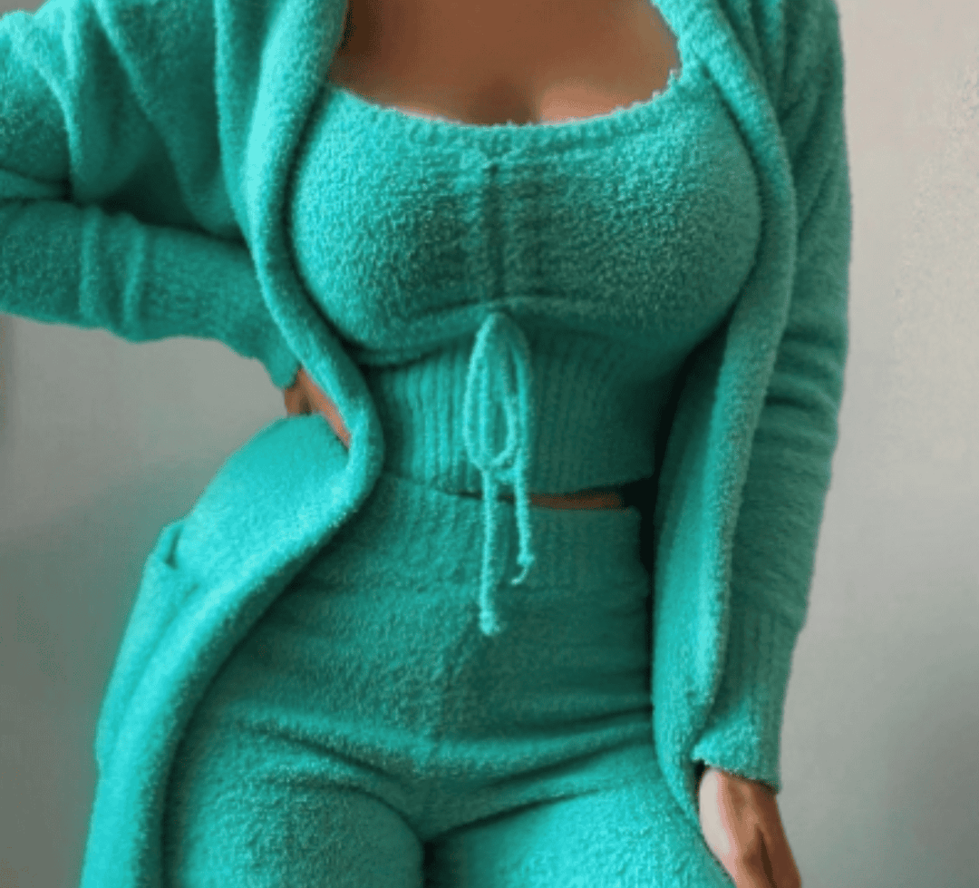 Warm 3-Piece Ladies Clothing Set - Ariana-Green-S-Nora Luxe