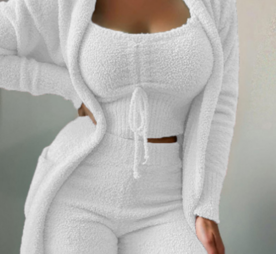 Warm 3-Piece Ladies Clothing Set - Ariana-White-S-Nora Luxe