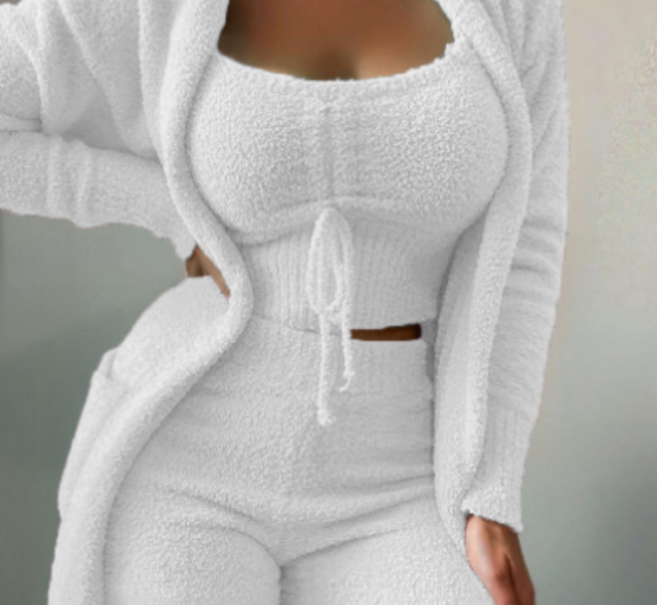 Warm 3-Piece Ladies Clothing Set - Ariana-White-S-Nora Luxe