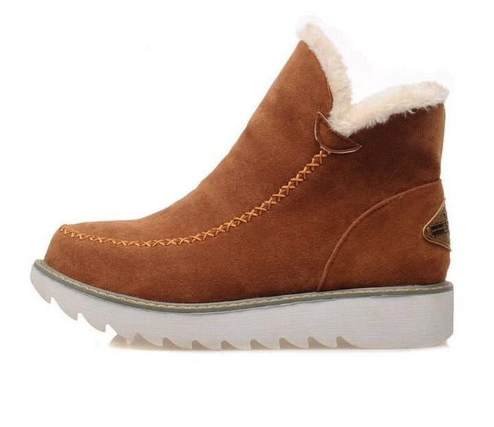 Warm and Comfortable Ladies' Fleece Boots - Olivia-Black-4.0-Nora Luxe