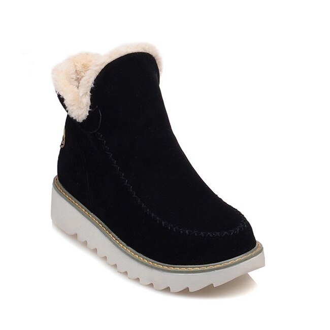 Warm and Comfortable Ladies' Fleece Boots - Olivia-Black-4.0-Nora Luxe