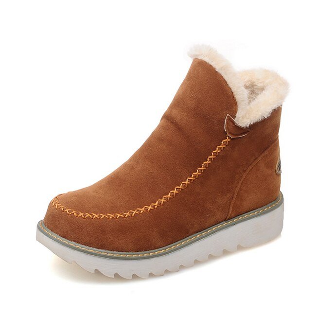 Warm and Comfortable Ladies' Fleece Boots - Olivia-Brown-4.0-Nora Luxe