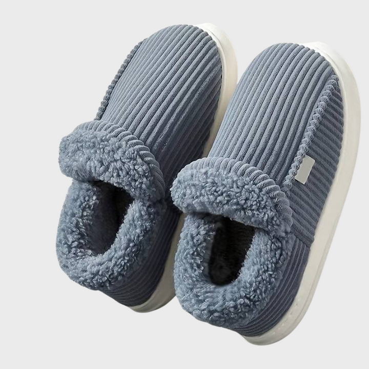 Warm and Comfortable Ladies' Slippers - Livia-Blue-5.5–6-Nora Luxe