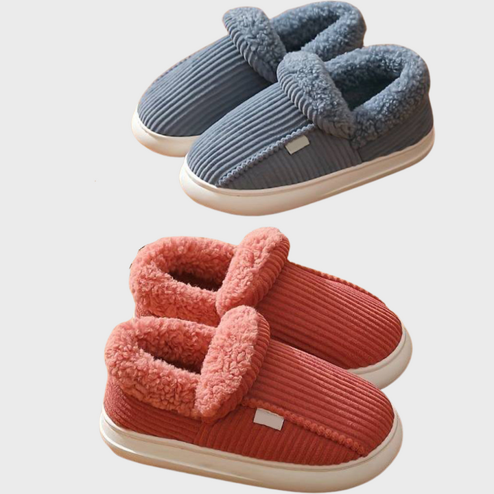 Warm and Comfortable Ladies' Slippers - Livia-Blue-5.5–6-Nora Luxe