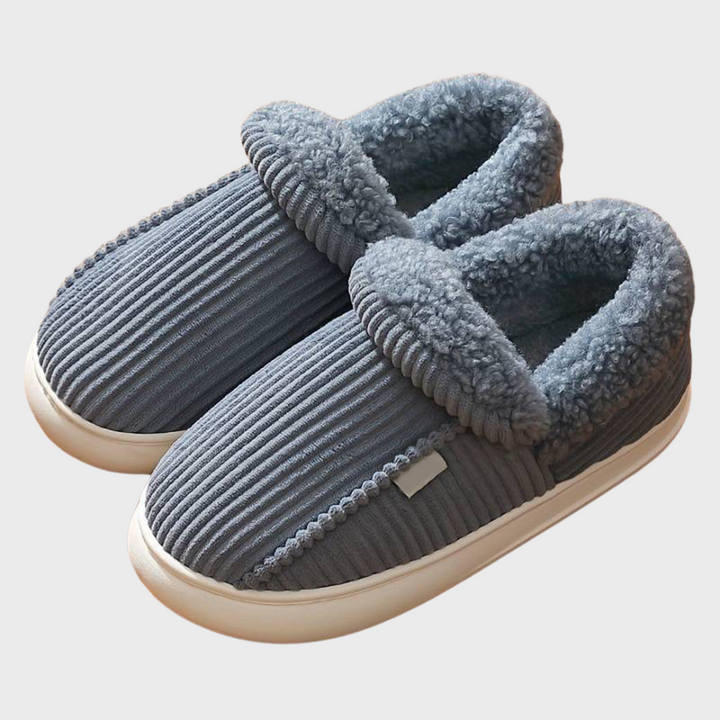 Warm and Comfortable Ladies' Slippers - Livia-Blue-5.5–6-Nora Luxe