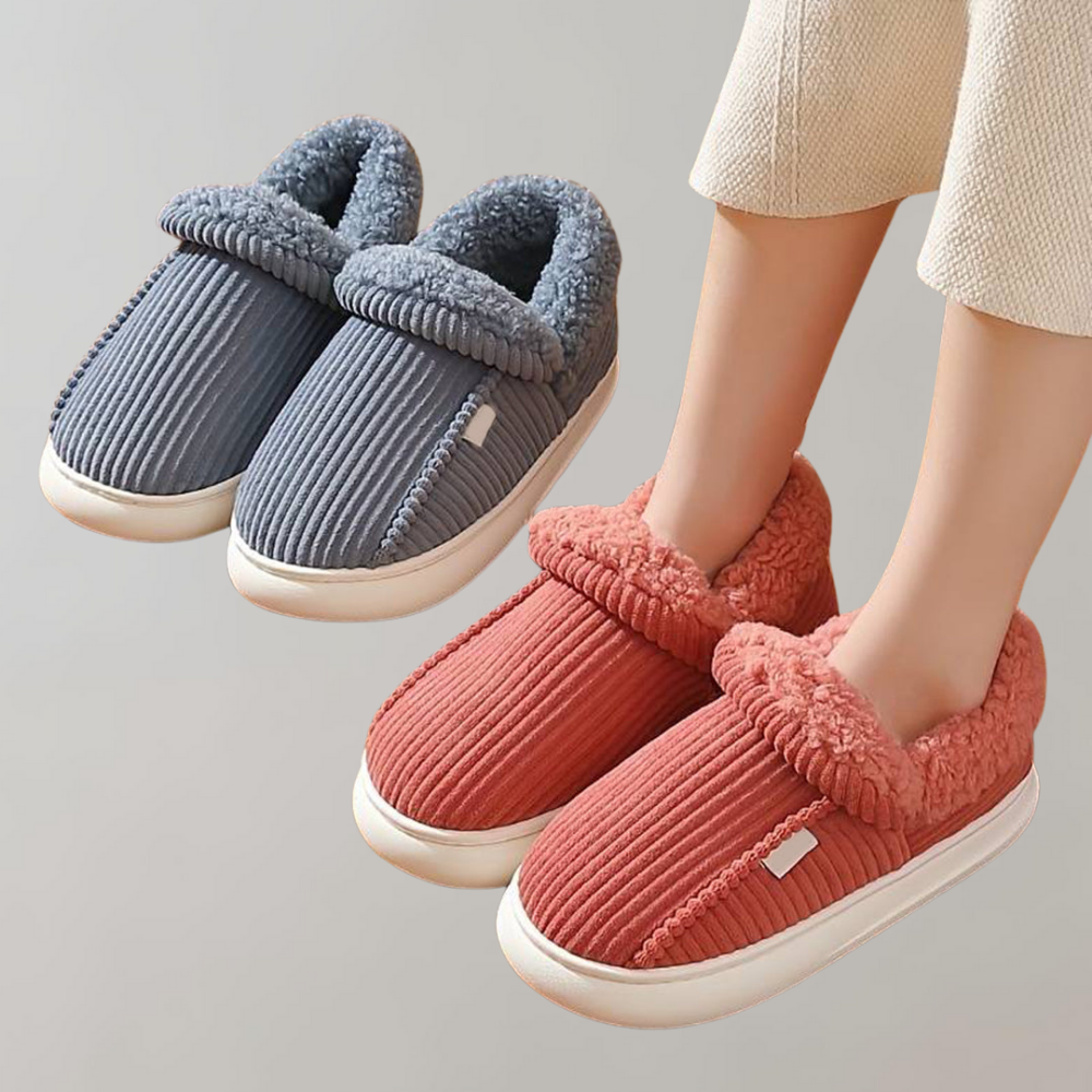 Warm and Comfortable Ladies' Slippers - Livia-Blue-5.5–6-Nora Luxe