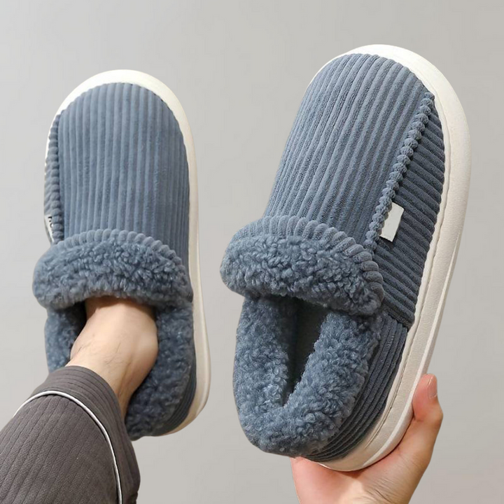 Warm and Comfortable Ladies' Slippers - Livia-Blue-5.5–6-Nora Luxe
