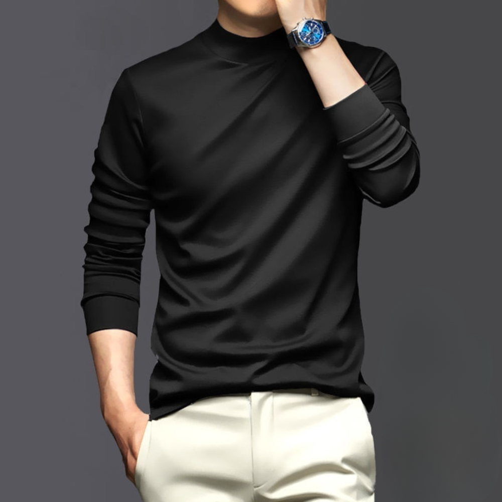 Warm and Comfortable Men's Long Sleeve - Dario-Black-S-Nora Luxe