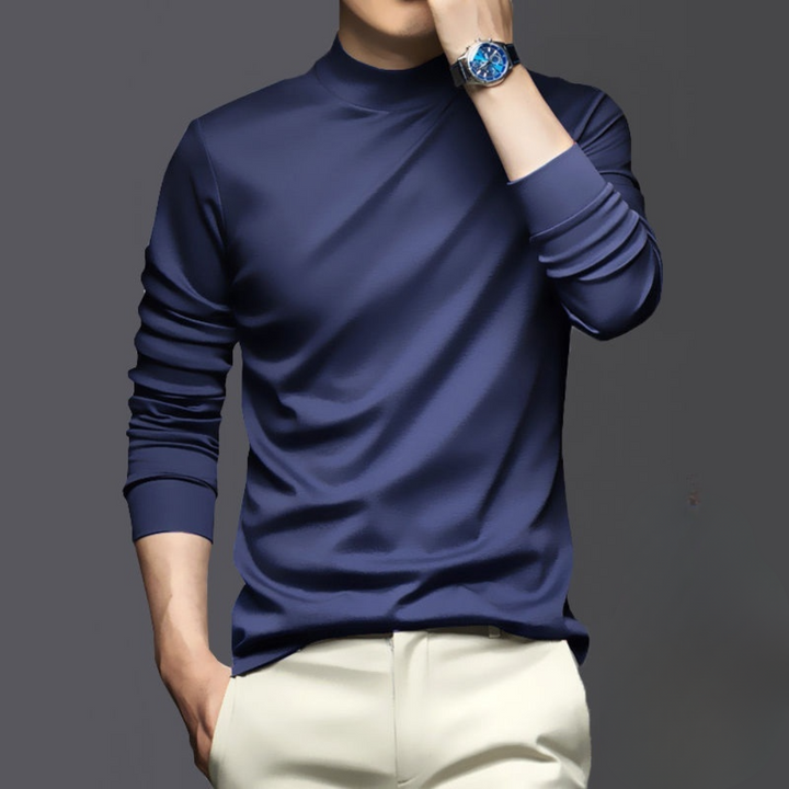 Warm and Comfortable Men's Long Sleeve - Dario-Blue-S-Nora Luxe