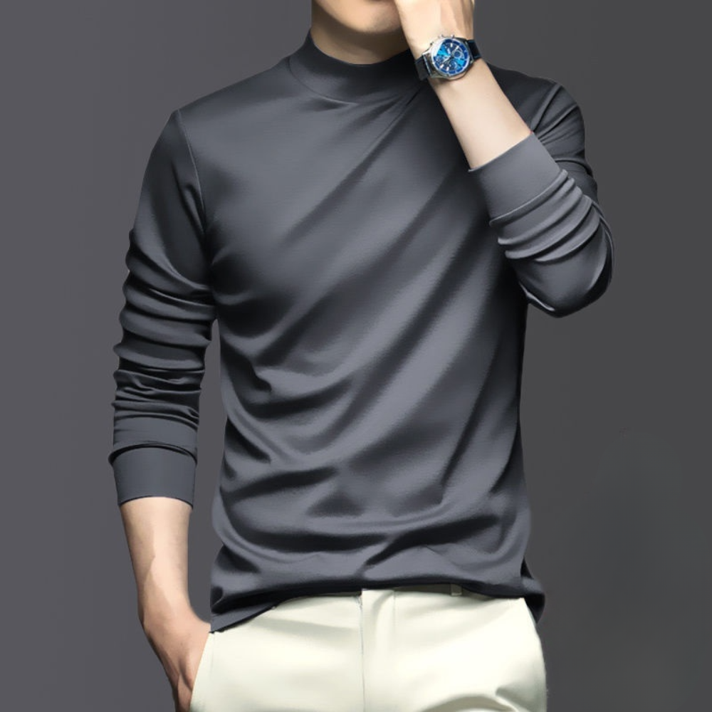 Warm and Comfortable Men's Long Sleeve - Dario-Gray-S-Nora Luxe