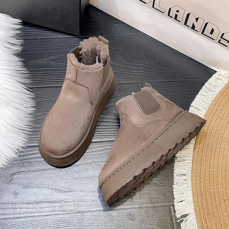 Warm and Comfortable Winter Boots for Women - FrostFlair-Brown-3.0-Nora Luxe