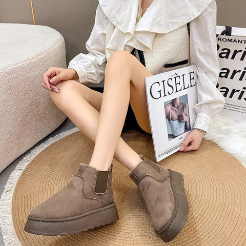 Warm and Comfortable Winter Boots for Women - FrostFlair-Brown-3.0-Nora Luxe