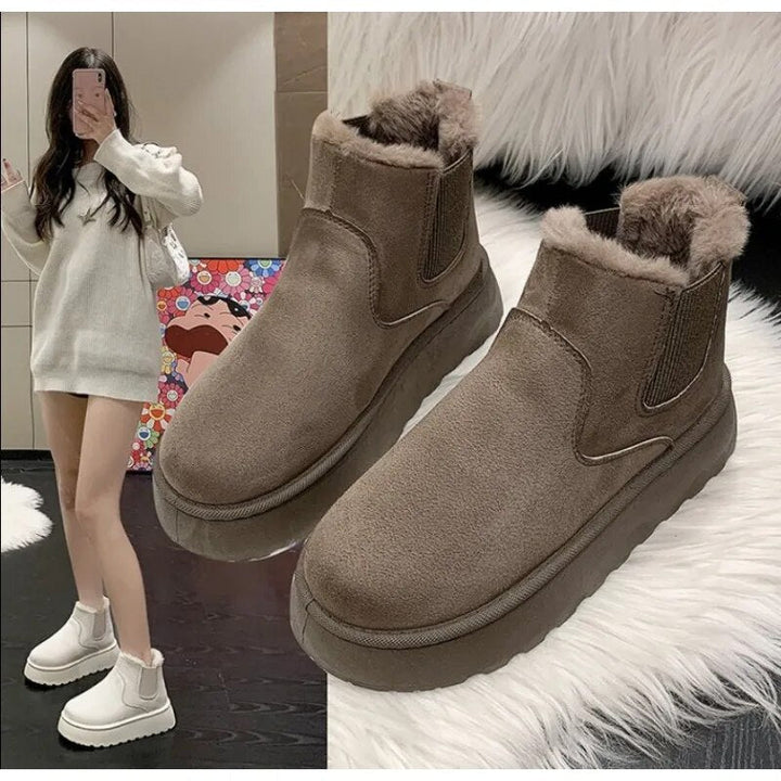 Warm and Comfortable Winter Boots for Women - FrostFlair-Brown-3.0-Nora Luxe