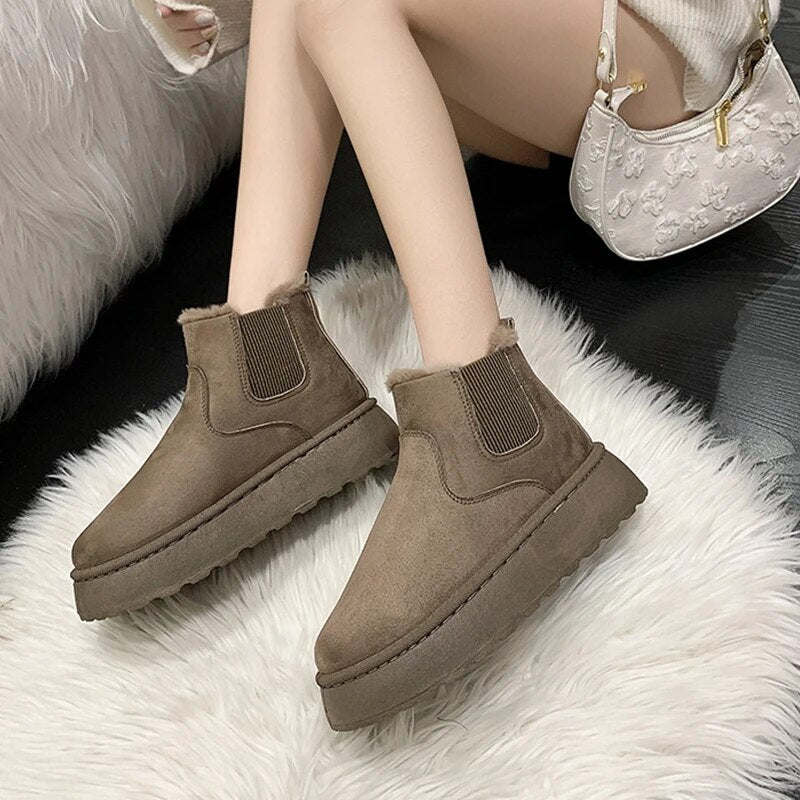 Warm and Comfortable Winter Boots for Women - FrostFlair-Brown-3.0-Nora Luxe