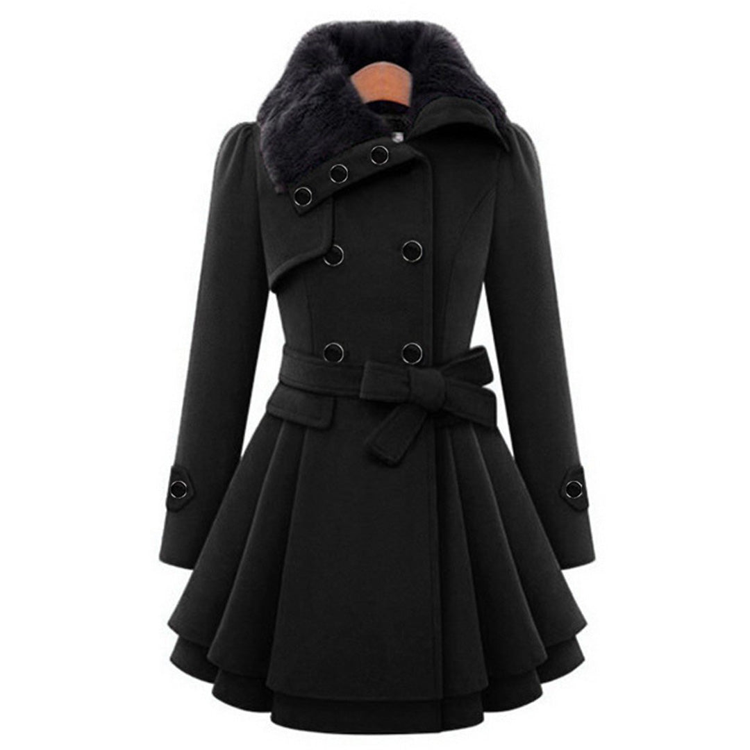 Warm and Long Ladies' Winter Coat - Vivienne-Black-S-Nora Luxe