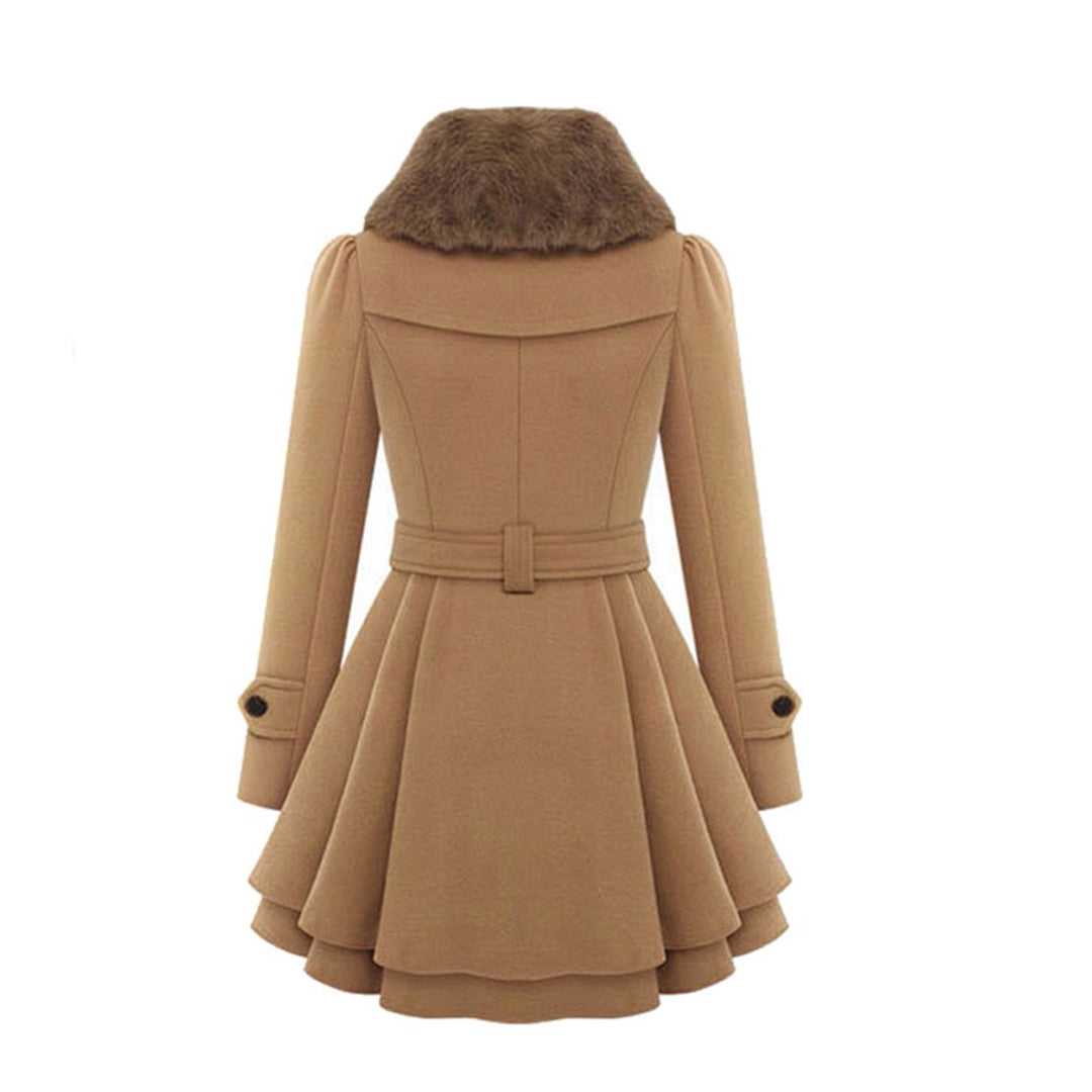 Warm and Long Ladies' Winter Coat - Vivienne-Khaki-S-Nora Luxe