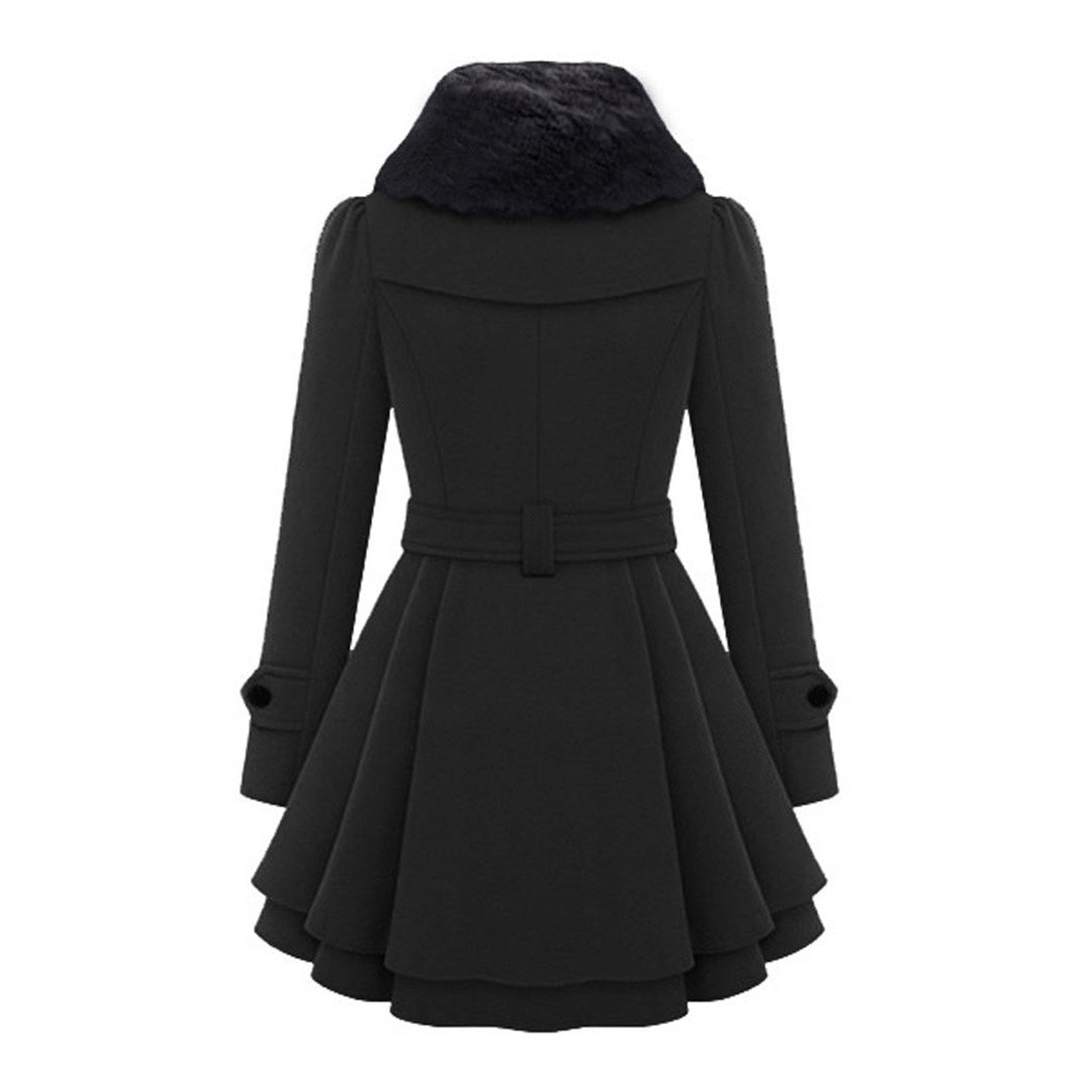 Warm and Long Ladies' Winter Coat - Vivienne-Khaki-S-Nora Luxe