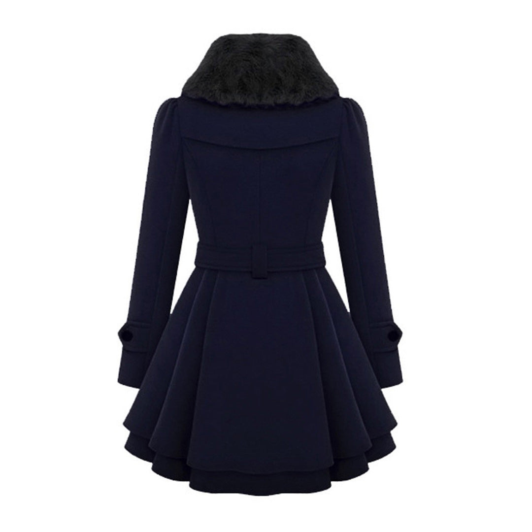 Warm and Long Ladies' Winter Coat - Vivienne-Khaki-S-Nora Luxe