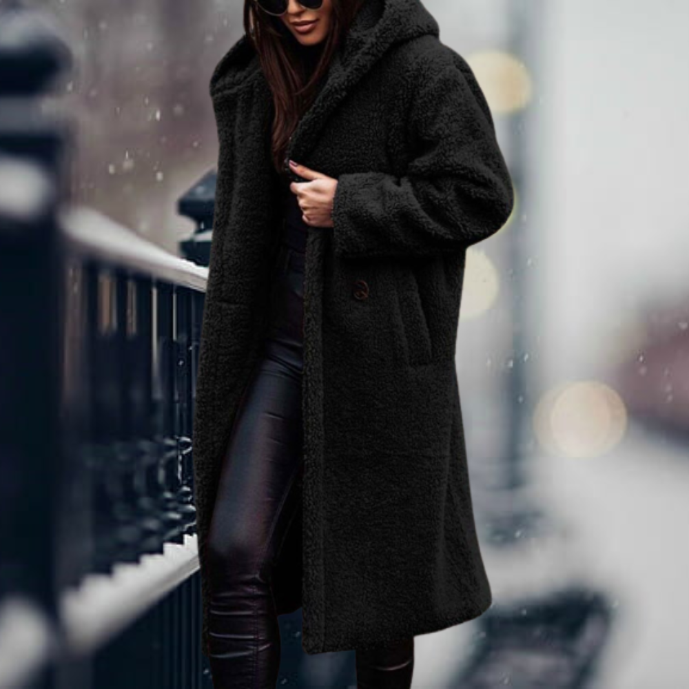 Warm and Stylish Long Winter Coat - Amara-Black-S-Nora Luxe