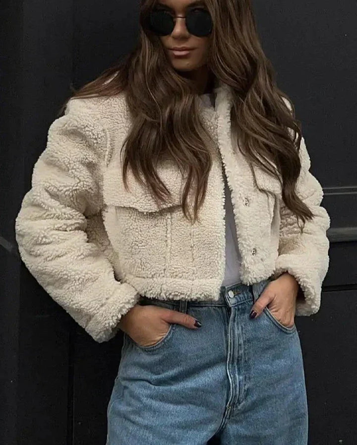 Warm and Stylish Short Jacket - Lucia-Beige-XS-Nora Luxe