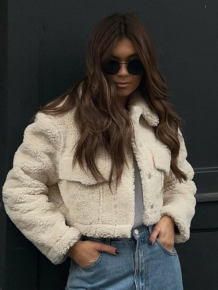 Warm and Stylish Short Jacket - Lucia-Beige-XS-Nora Luxe