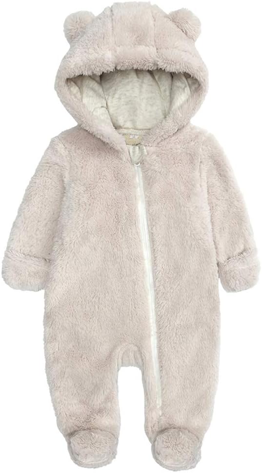 Warm Baby Romper with Hood-Foot-Beige-0-3M-Nora Luxe