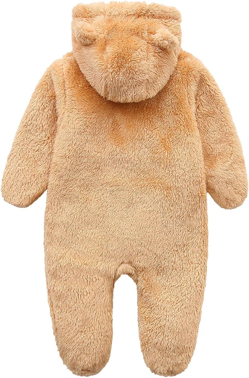 Warm Baby Romper with Hood-Footless-Beige-0-3M-Nora Luxe