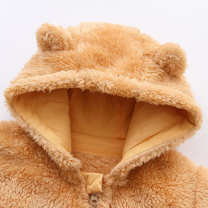 Warm Baby Romper with Hood-Footless-Beige-0-3M-Nora Luxe