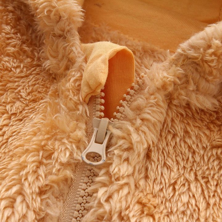 Warm Baby Romper with Hood-Footless-Beige-0-3M-Nora Luxe