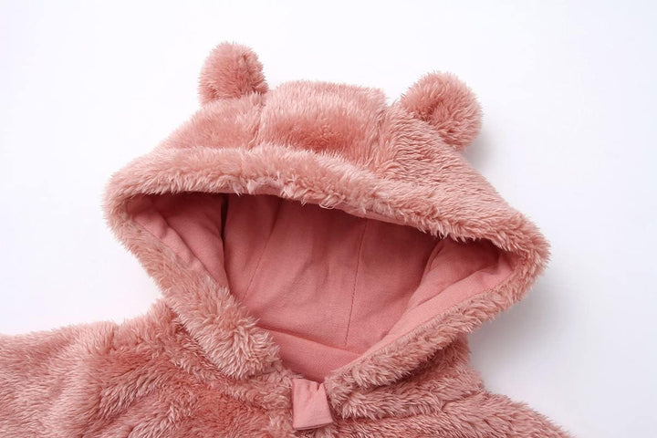Warm Baby Romper with Hood-Footless-Beige-0-3M-Nora Luxe