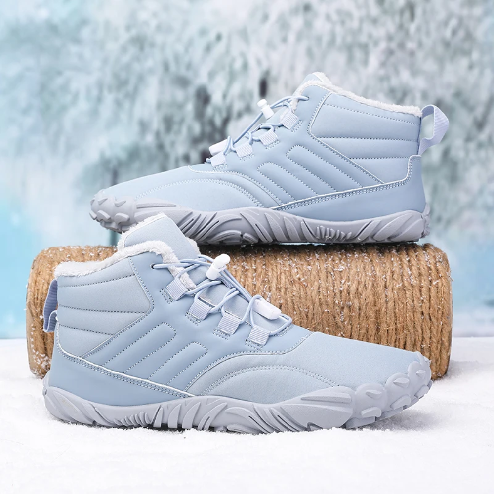 Warm Barefoot Snow Boots - FrostFlex-Blue-3.5-Nora Luxe