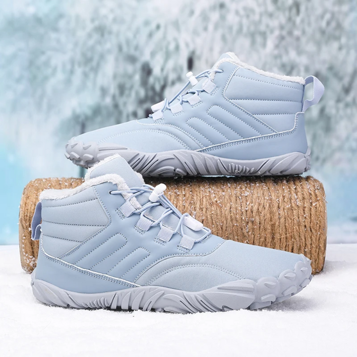 Warm Barefoot Snow Boots - FrostFlex-Blue-3.5-Nora Luxe