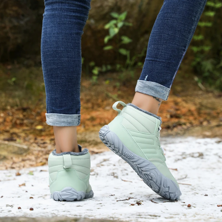 Warm Barefoot Snow Boots - FrostFlex-Blue-3.5-Nora Luxe
