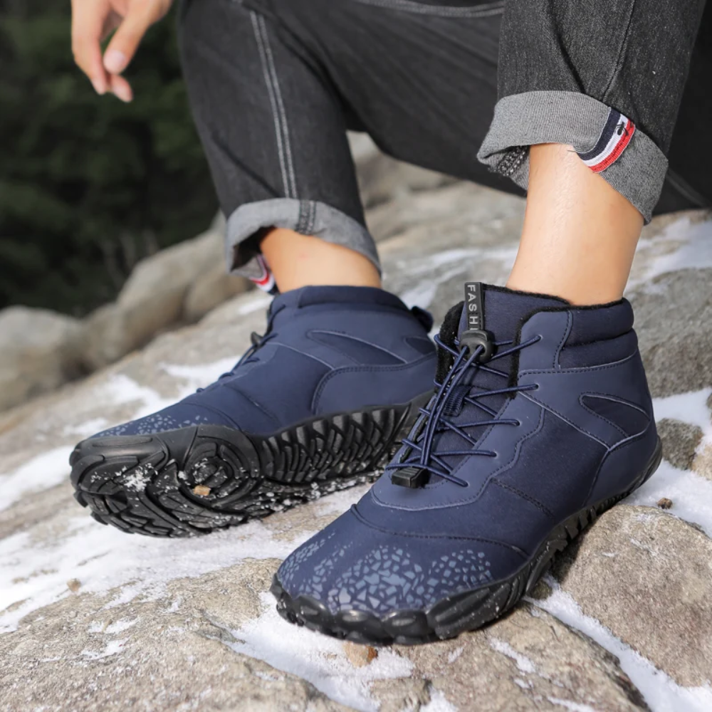 Warm Barefoot Snow Boots - FrostFlex-Dark blue-3.5-Nora Luxe