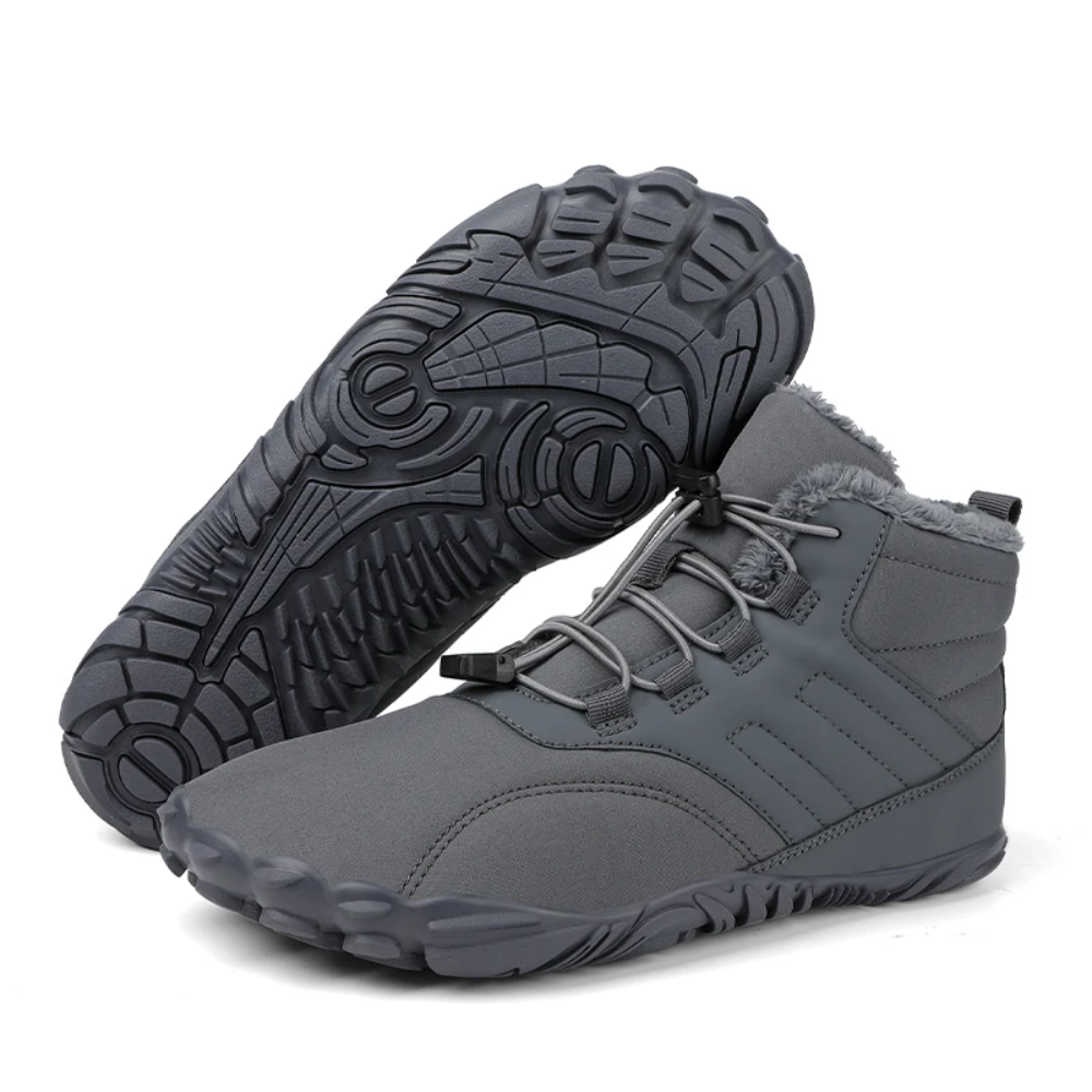 Warm Barefoot Snow Boots - FrostFlex-Gray-3.5-Nora Luxe