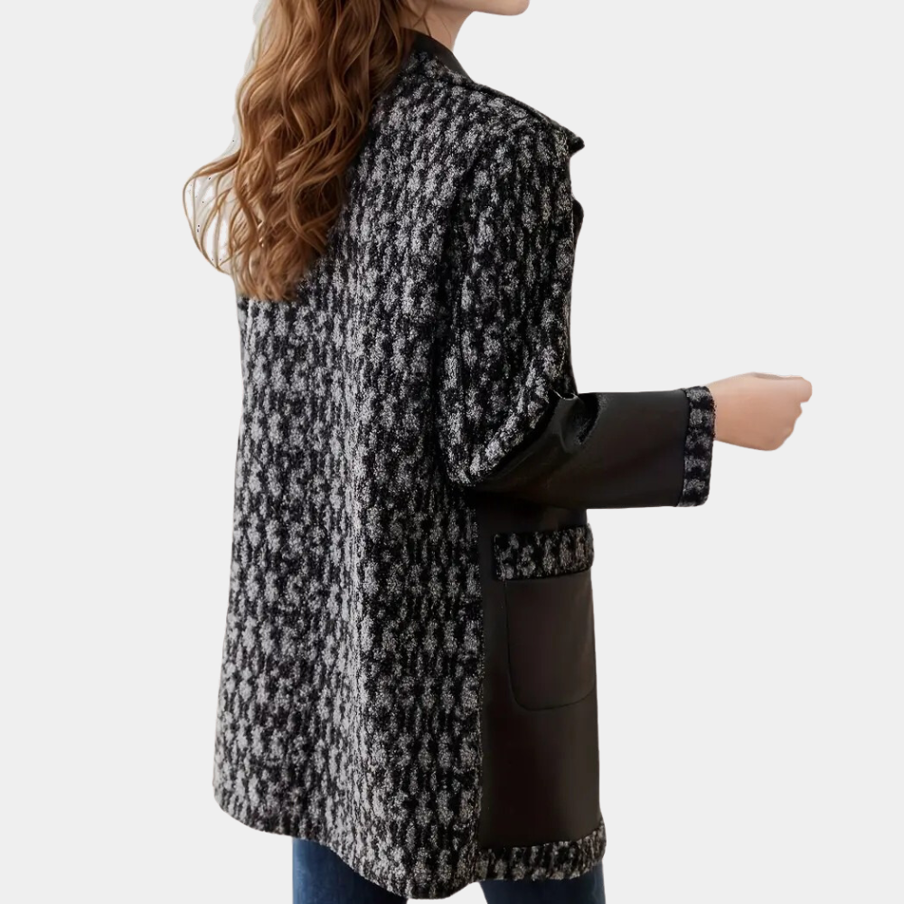 Warm Black Women's Coat with Luxury Finish - Renée-XS-Nora Luxe