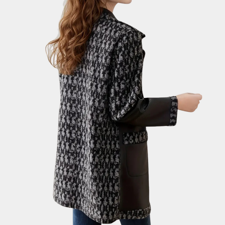 Warm Black Women's Coat with Luxury Finish - Renée-XS-Nora Luxe