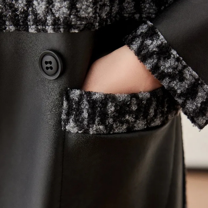 Warm Black Women's Coat with Luxury Finish - Renée-XS-Nora Luxe