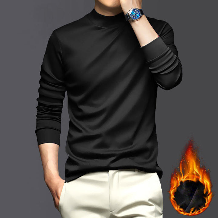 Warm Brushed Cotton Shirt - Lars-Black-M-Nora Luxe