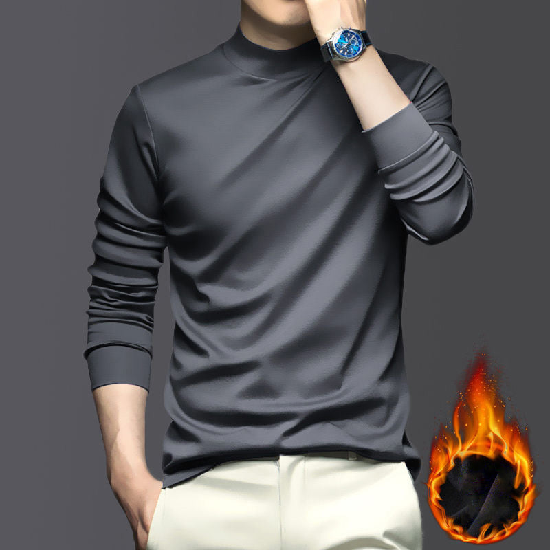 Warm Brushed Cotton Shirt - Lars-Dark Gray-M-Nora Luxe