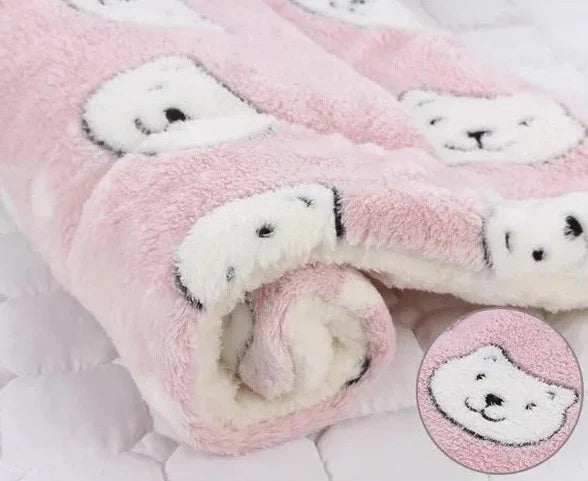 Warm Cat Blanket - SnuggleSoft-Pink & Bear-S-Nora Luxe